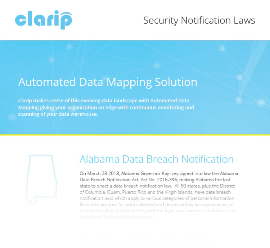 automated data mapping and alabama data breach law