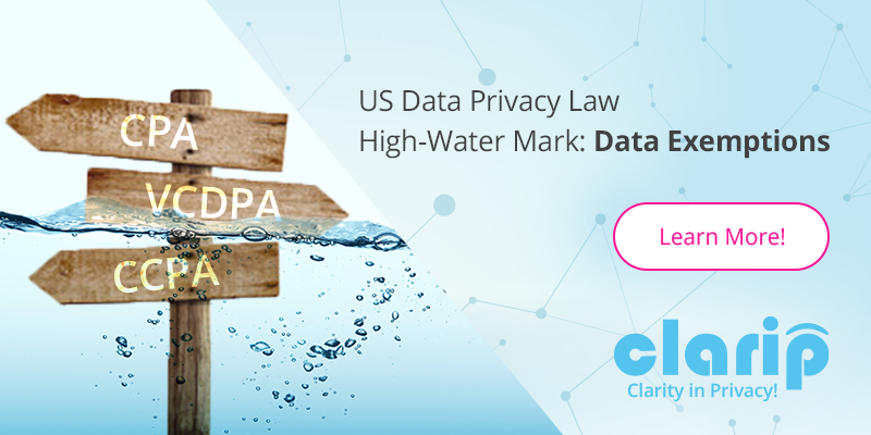 US Data Privacy Law High-Water Mark Data Exemptions