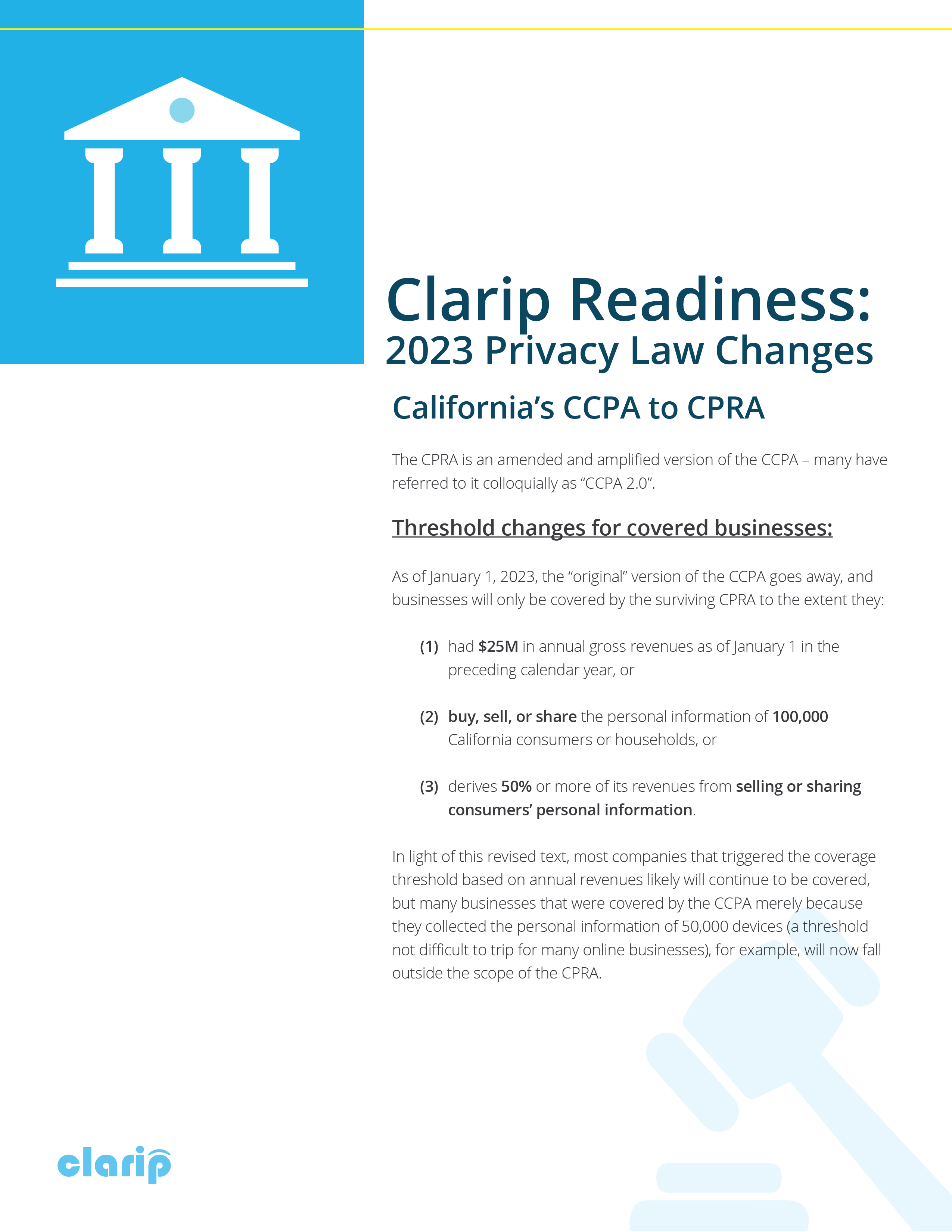 17 pages of comprehensive data on United States data privacy laws